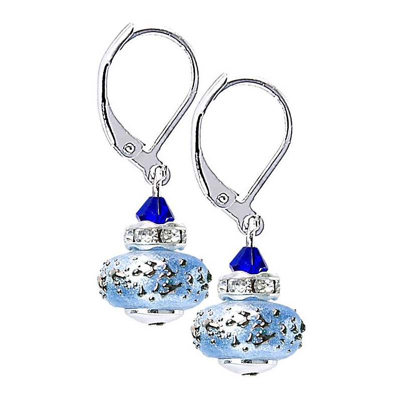 Lampglas Krásne náušnice Triple Blue 2 z perál Lampglas ECU34 66592318