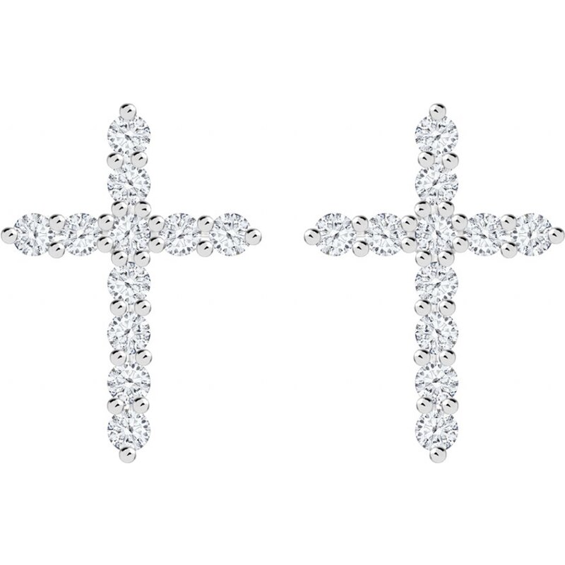 Preciosa Dizajnové strieborné náušnice Tender Cross s kubickou 66587905