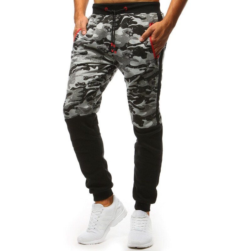 Buďchlap Šedé trendové maskáčové tepláky 29645335