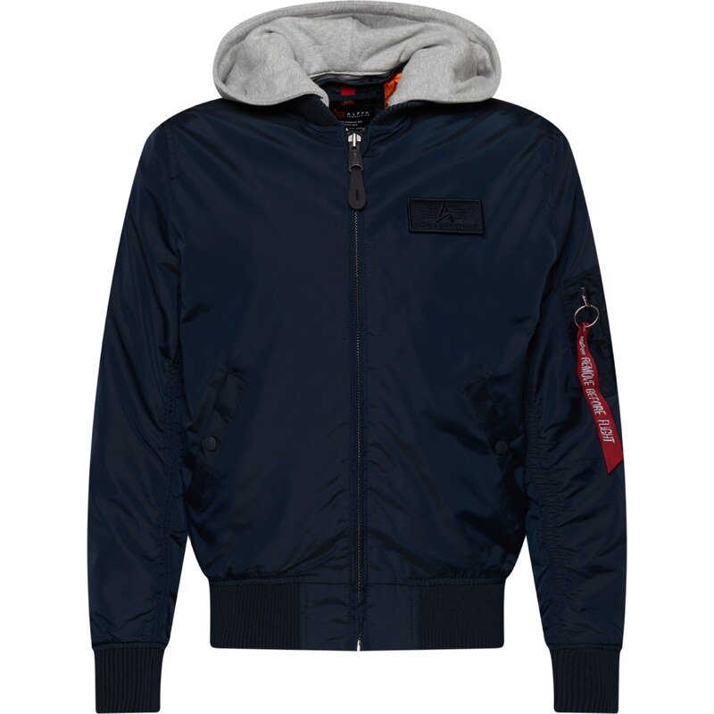 ALPHA INDUSTRIES Prechodná bunda MA-1 TT tmavomodrá / sivá melírovaná 53715529