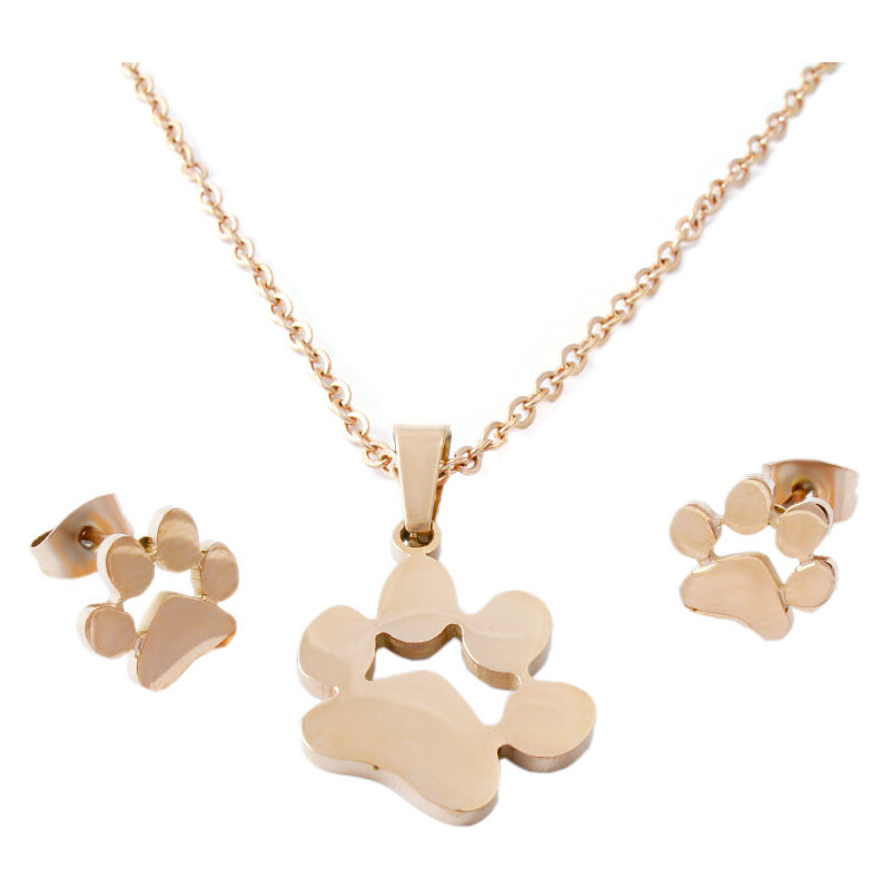 BM Jewellery Dámsky set náušnice a retiazka s príveskom labky z 31318879