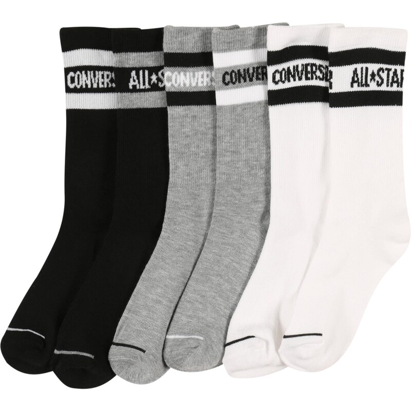 CONVERSE Ponožky sivá melírovaná / čierna / biela