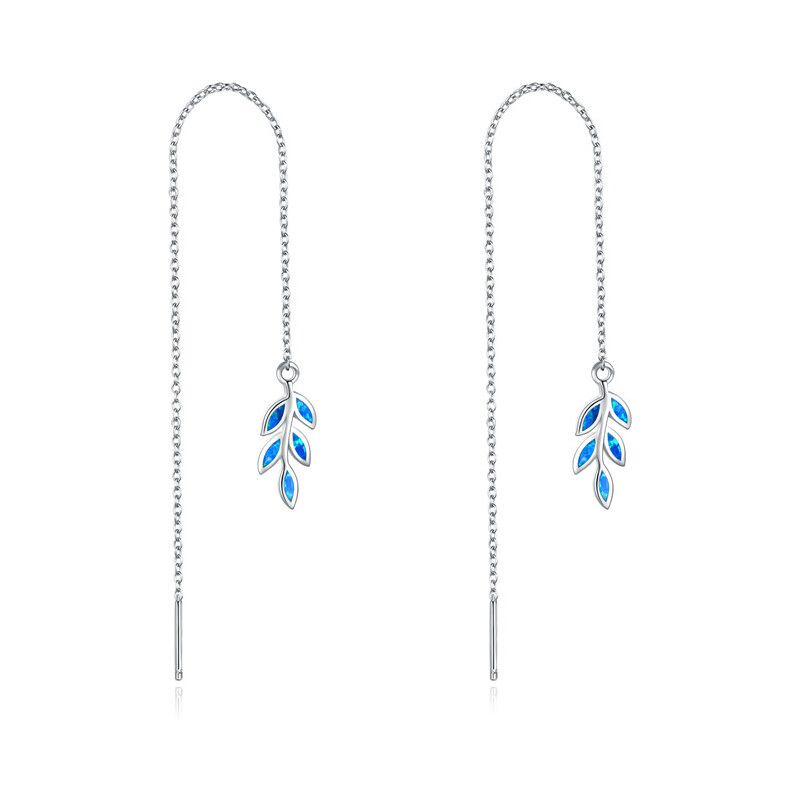 Olivie Strieborné retiazkové náušnice LEAF 5600 29833308