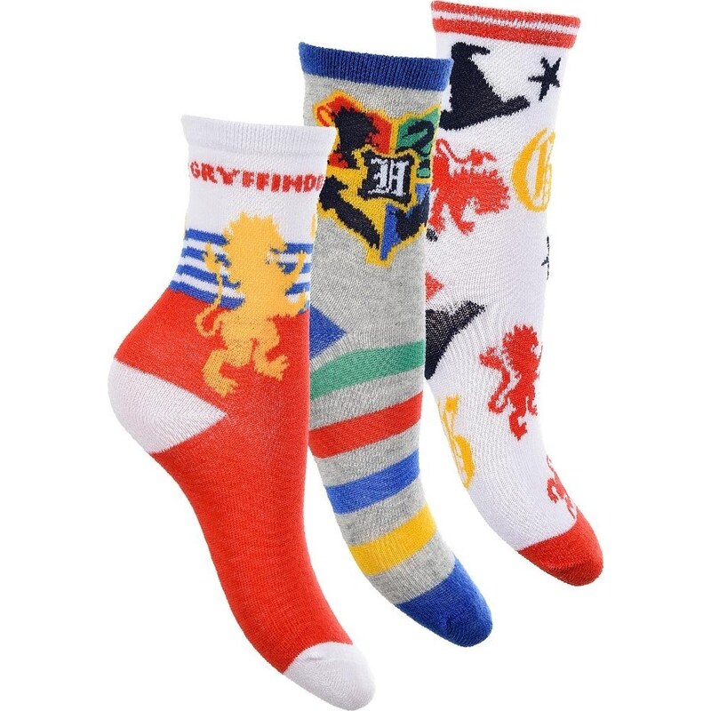 Trojbalenie chlapčenských ponožiek Harry Potter - červená/sivá/biela 29702792