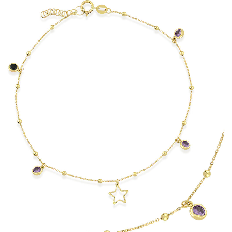 Lillian Vassago Zlatá retiazka na nohu so zirkony LLV22-GBL006YA 31774430