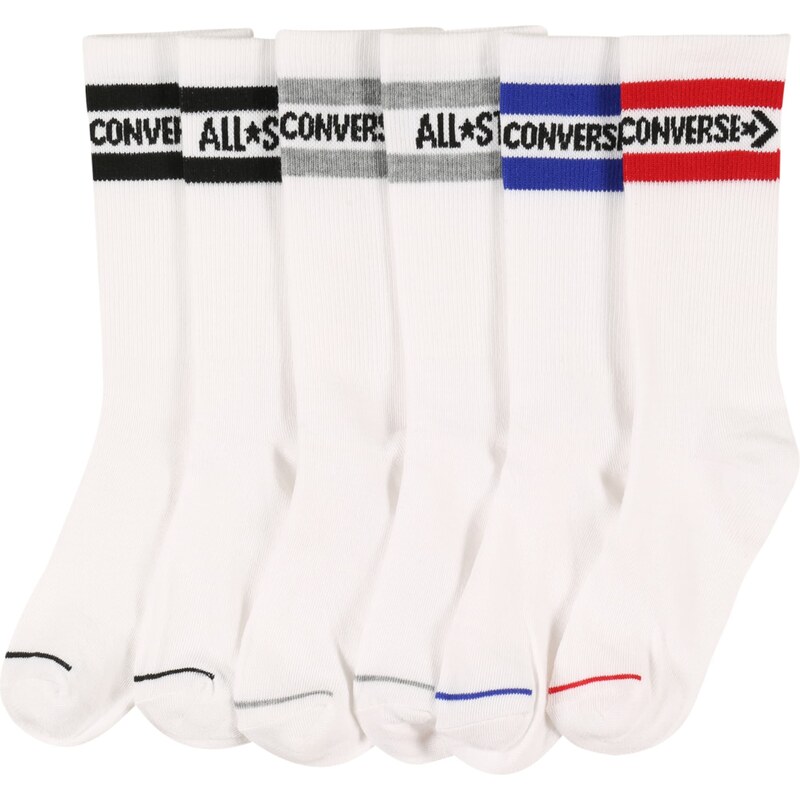 CONVERSE Ponožky zmiešané farby / biela