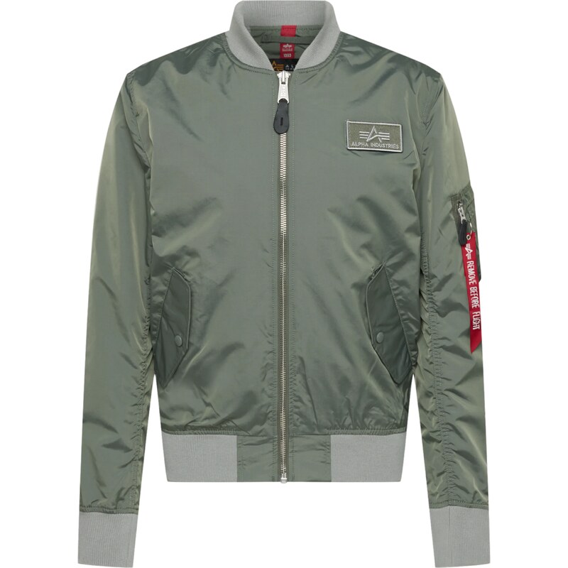 ALPHA INDUSTRIES Prechodná bunda svetlosivá / kaki / červená / čierna 53715544