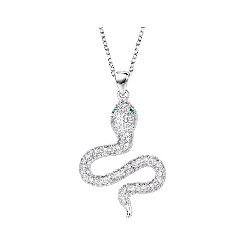Emporial luxusný strieborný rhodiovaný náhrdelník Trblietavý had 42714034