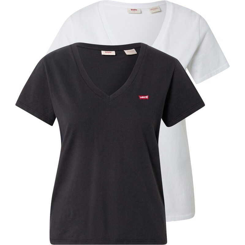 LEVIS Tričko 2 Pack Vneck Tee čierna / biela 29800140