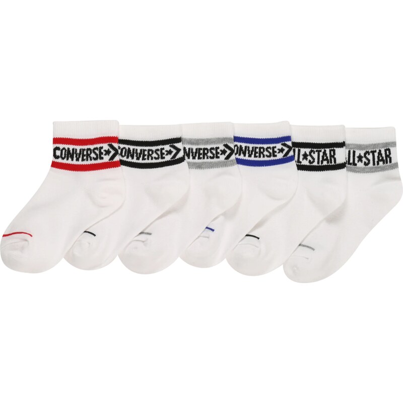 CONVERSE Ponožky 'WORDMARK' modrá / sivá / červená / čierna / biela
