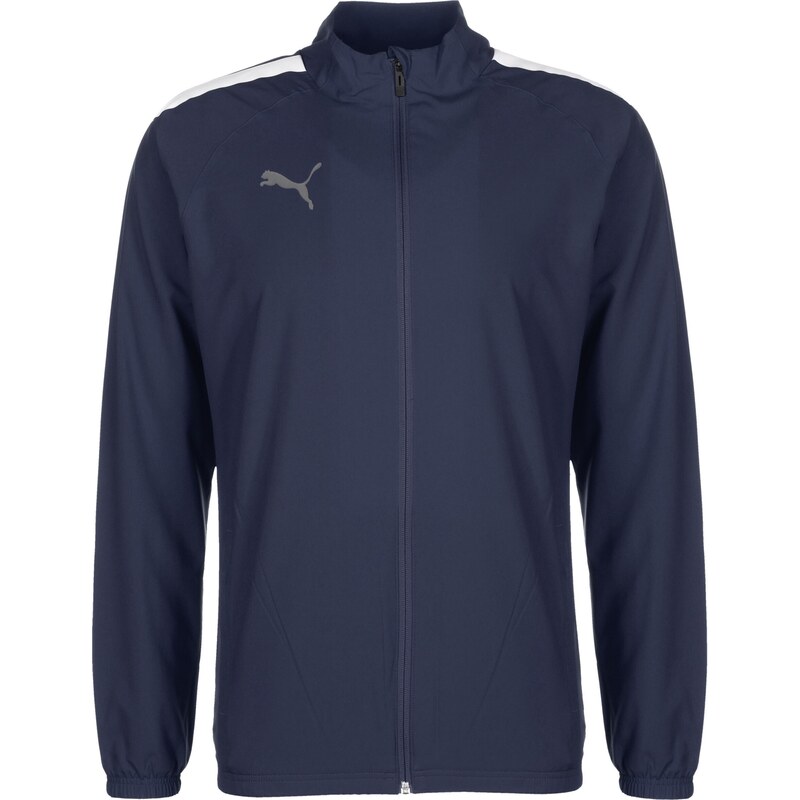 PUMA Tréningová bunda TeamLiga námornícka modrá / sivá / biela 67749930