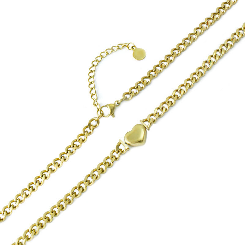 BM Jewellery Dámsky náhrdelník zlatý srdce z chirurgickej ocele 31318908