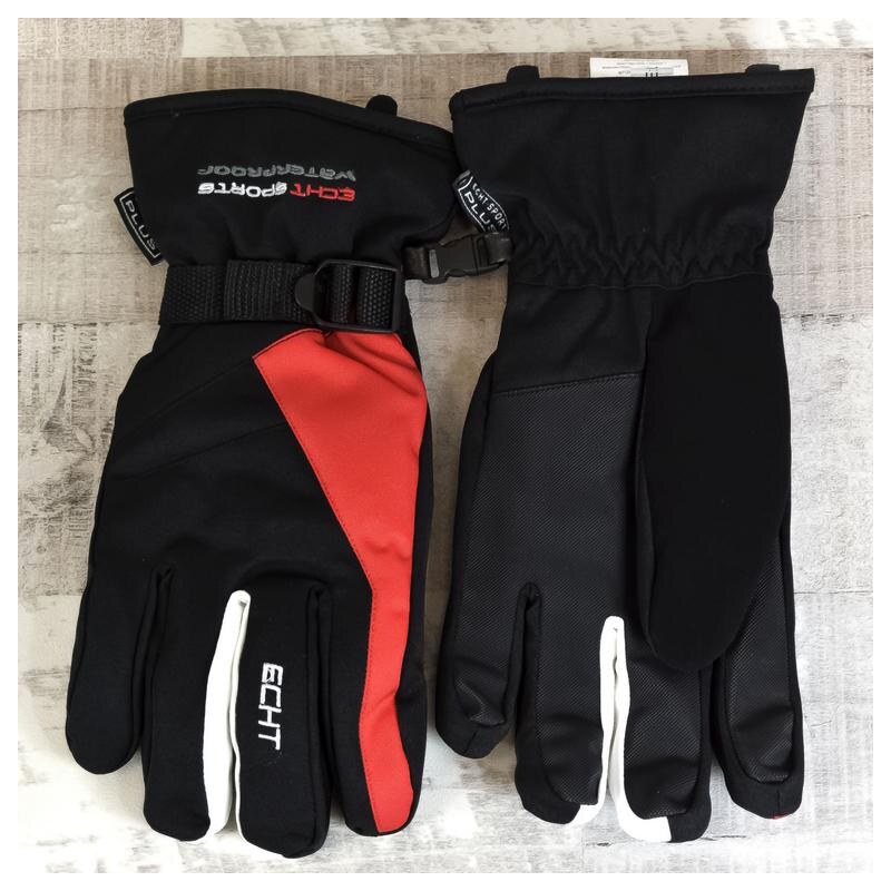 ECHT Pánske čierno-červené rukavice SKI 29793419