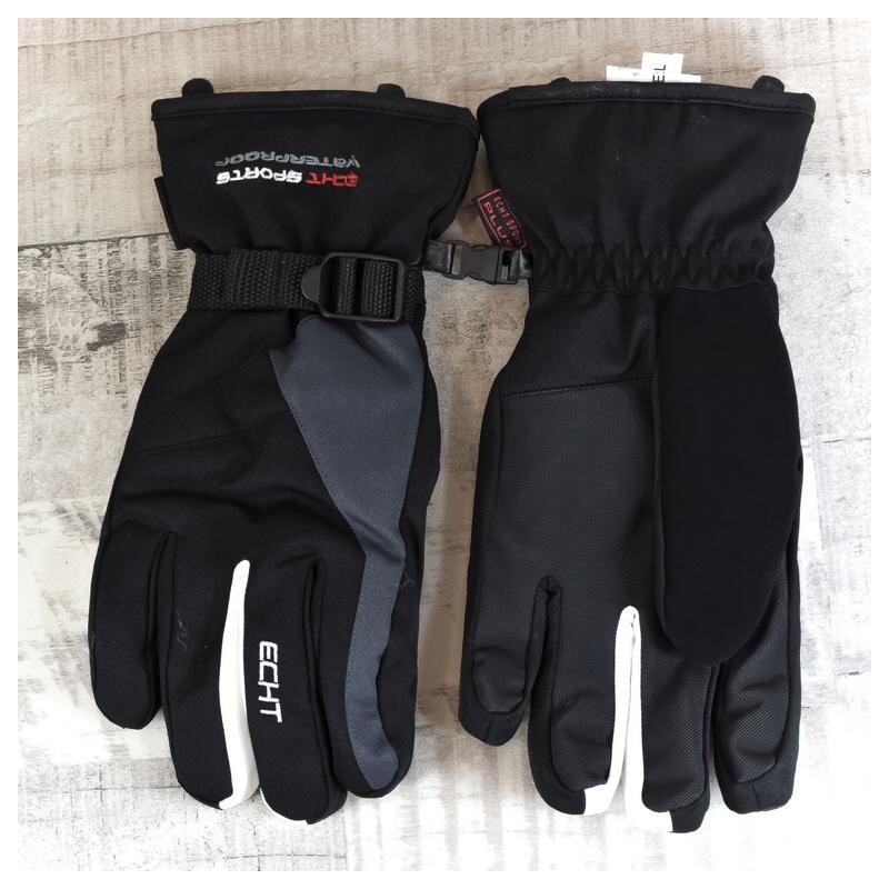 ECHT Pánske čierno-sivé rukavice SKI 29793420