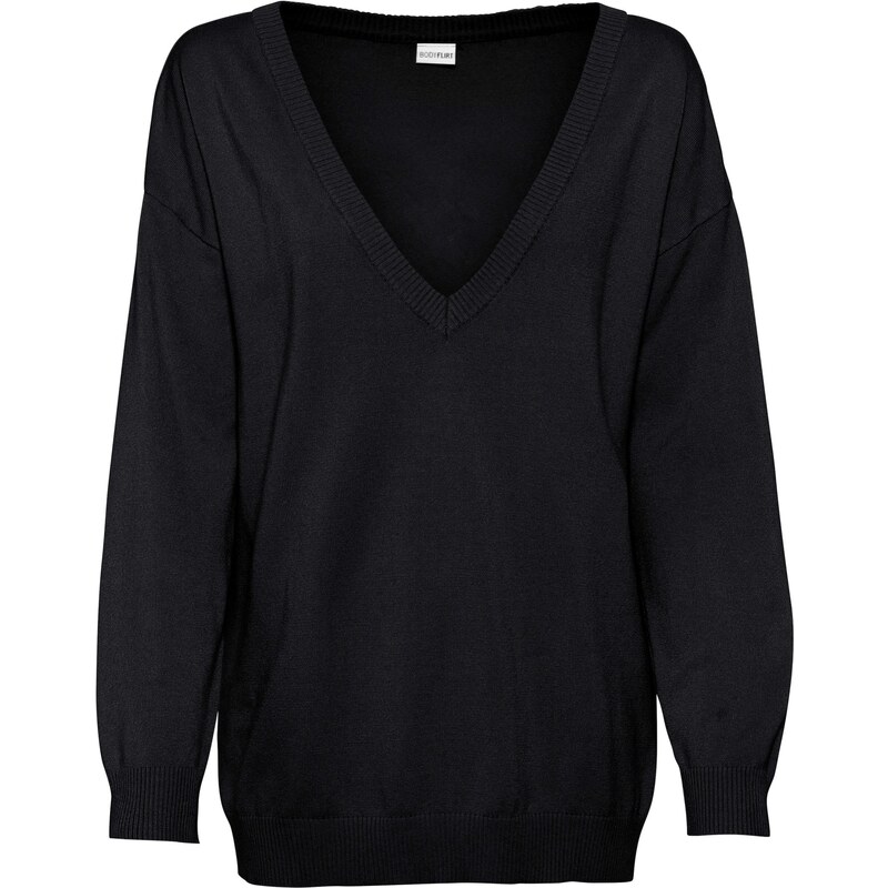 bonprix Pulóver oversize, z viskózového mixu, farba čierna 44790214