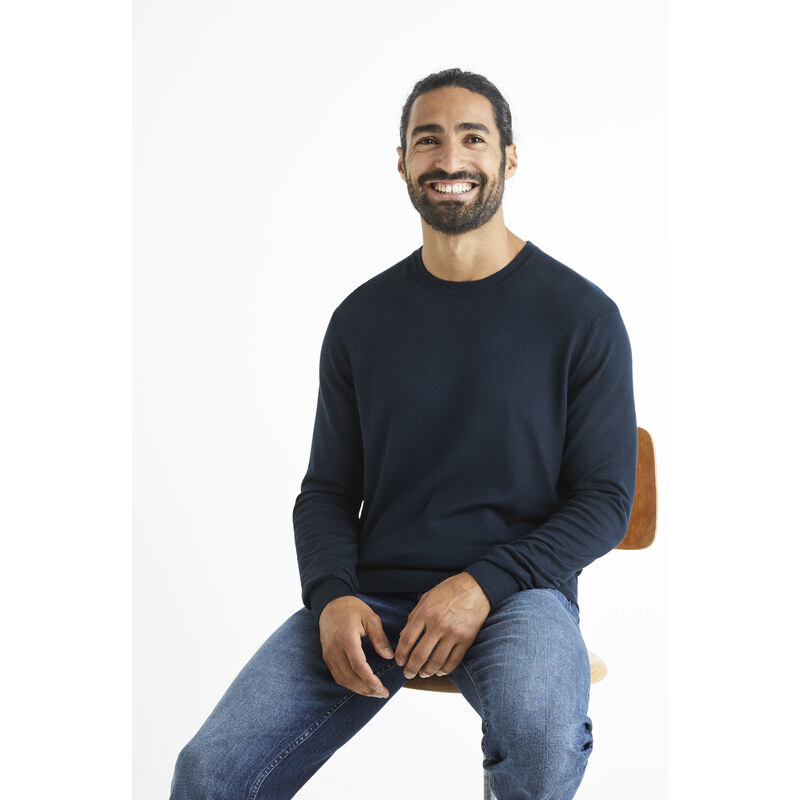 Tmavomodrý pánsky sveter Celio Befirst 50499555