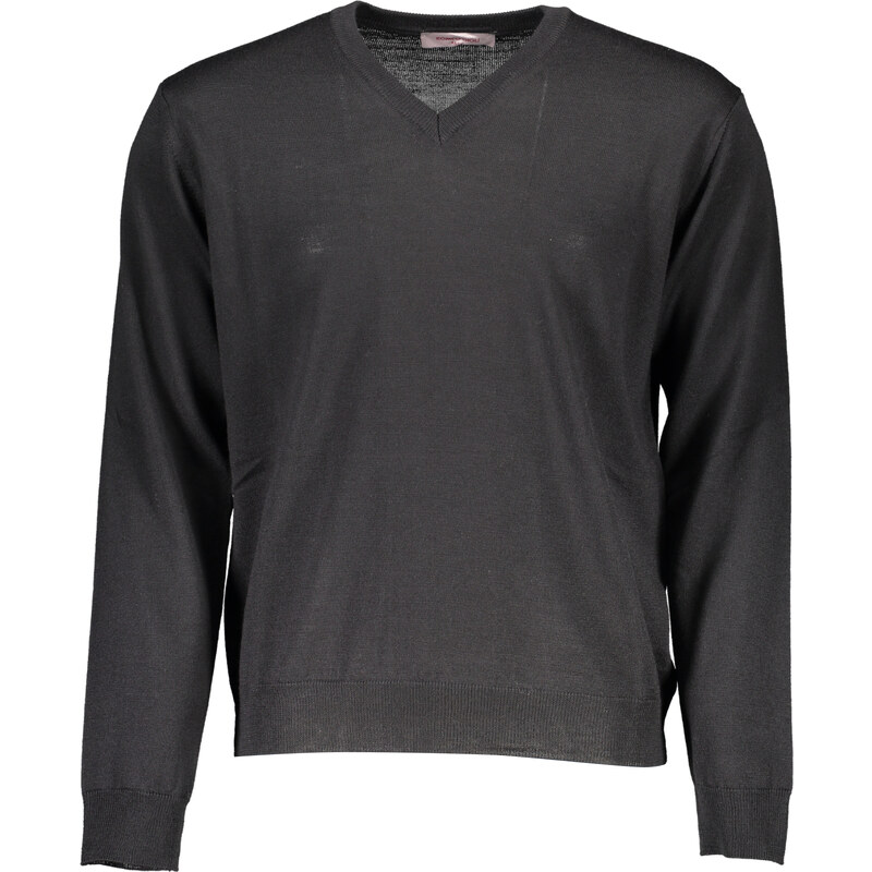 Romeo Gigli Čierny pánsky sveter s výstrihom do V 64704209