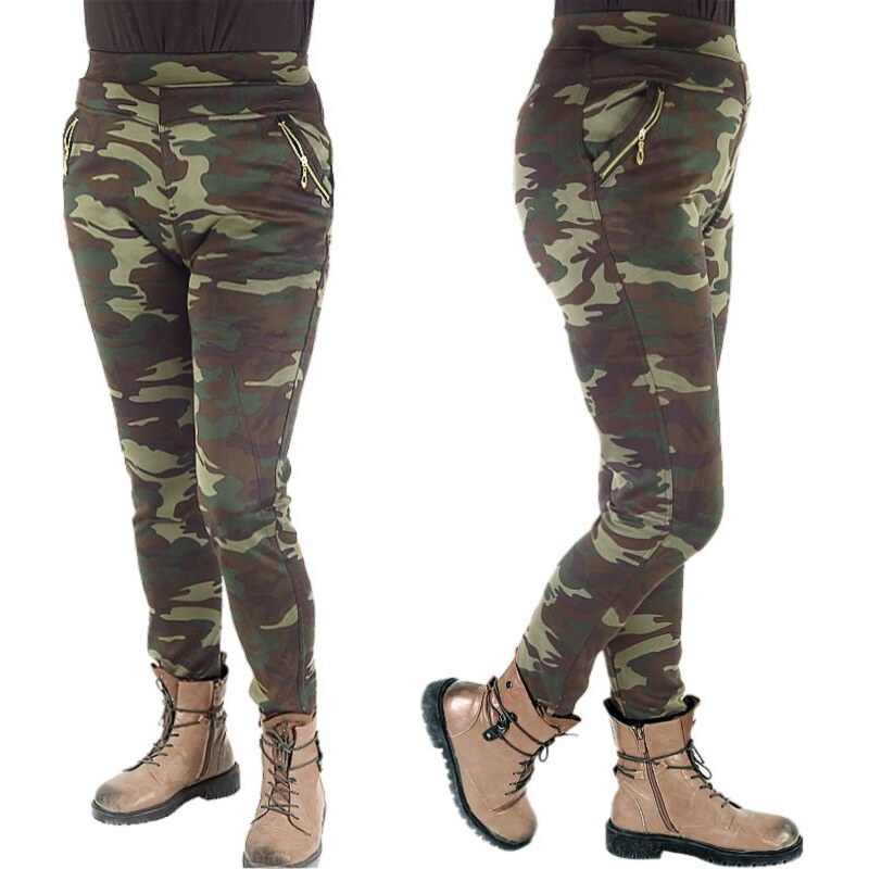 Zateplené legíny maskáčové woodland Bambus M02 29821049