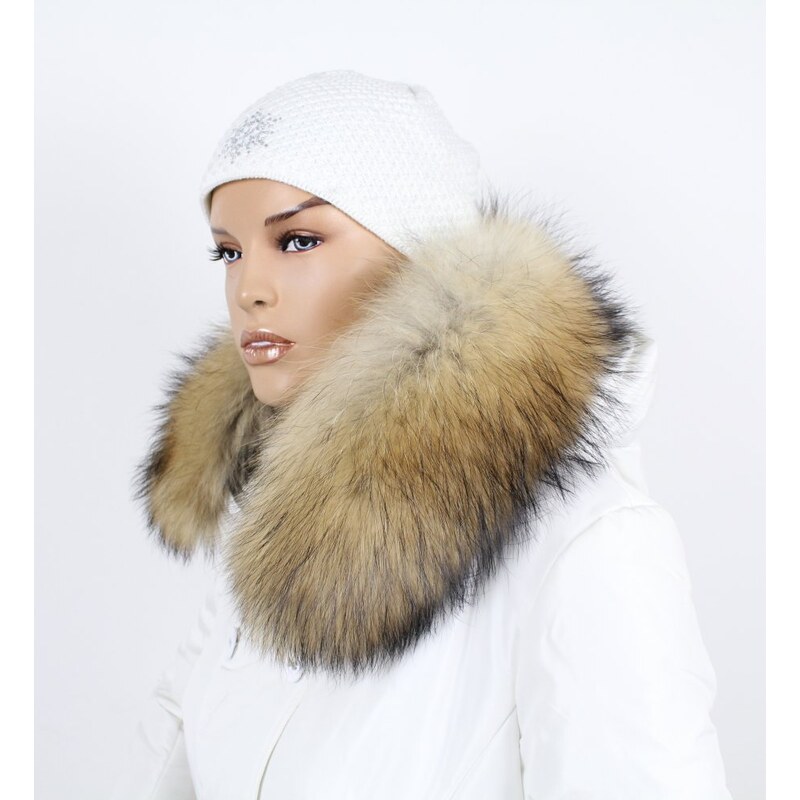 Sikora Kožušinový lem na kapucňu - golier medvedíkovec béžová M 01/29 48179941