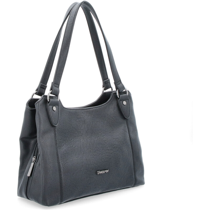 Kabelka zo syntetickej kože cez rameno Tangerin čierna 8012 C 64019642