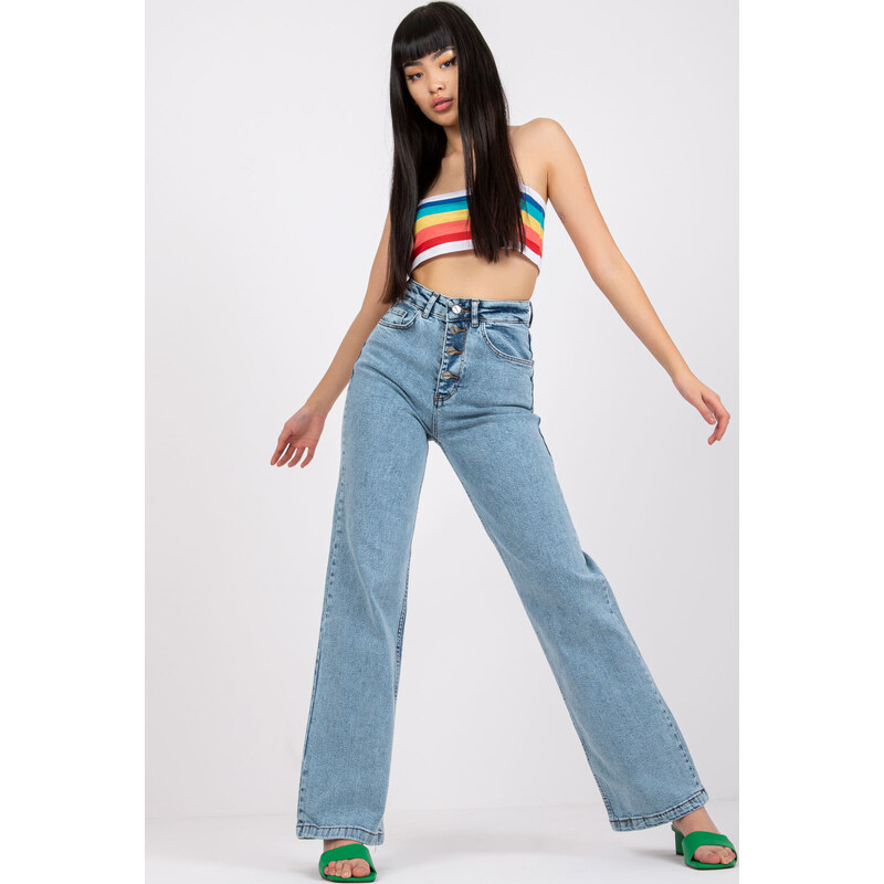 BASIC Modré dámske široké džínsy s vysokým pásom Sevilla MR-SP-357.04P 29846777