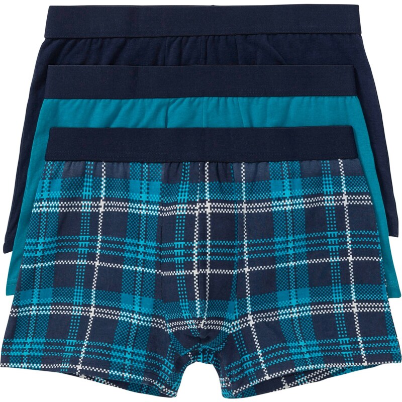 bonprix Boxerky (3 ks), úzke, s bavlnou, farba modrá 44732347