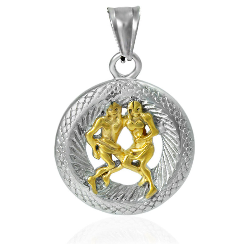 BM Jewellery Prívesok znamení zverokruhu blíženci z chirurgickej ocele 31318928