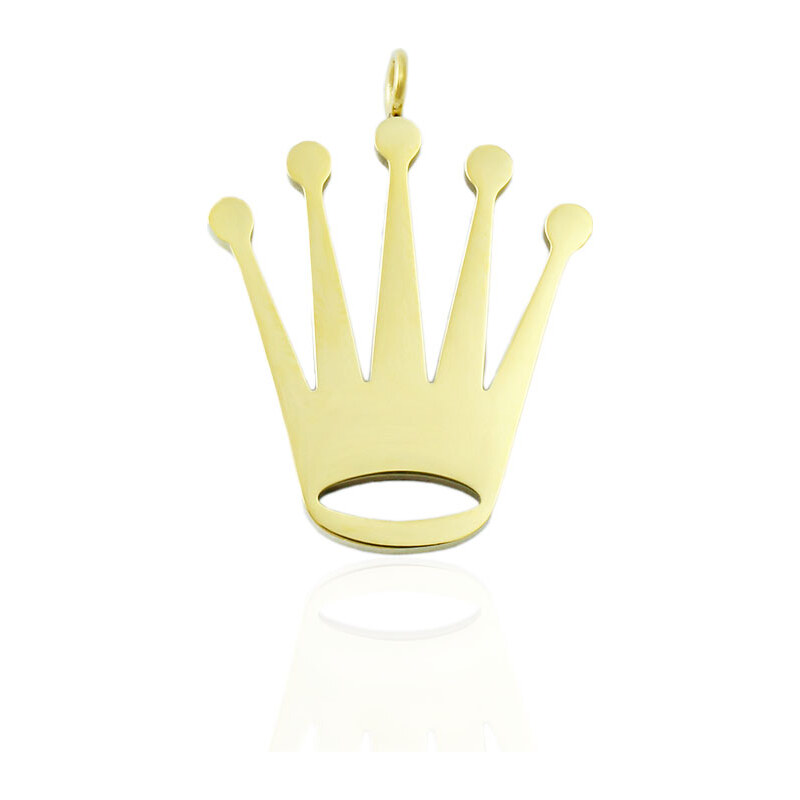 BM Jewellery Prívesok koruna zlatá z chirurgickej ocele S11194050 31319053