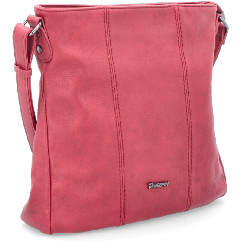 Kabelka zo syntetickej kože crossbody Tangerin červená 8004 CV 64019653