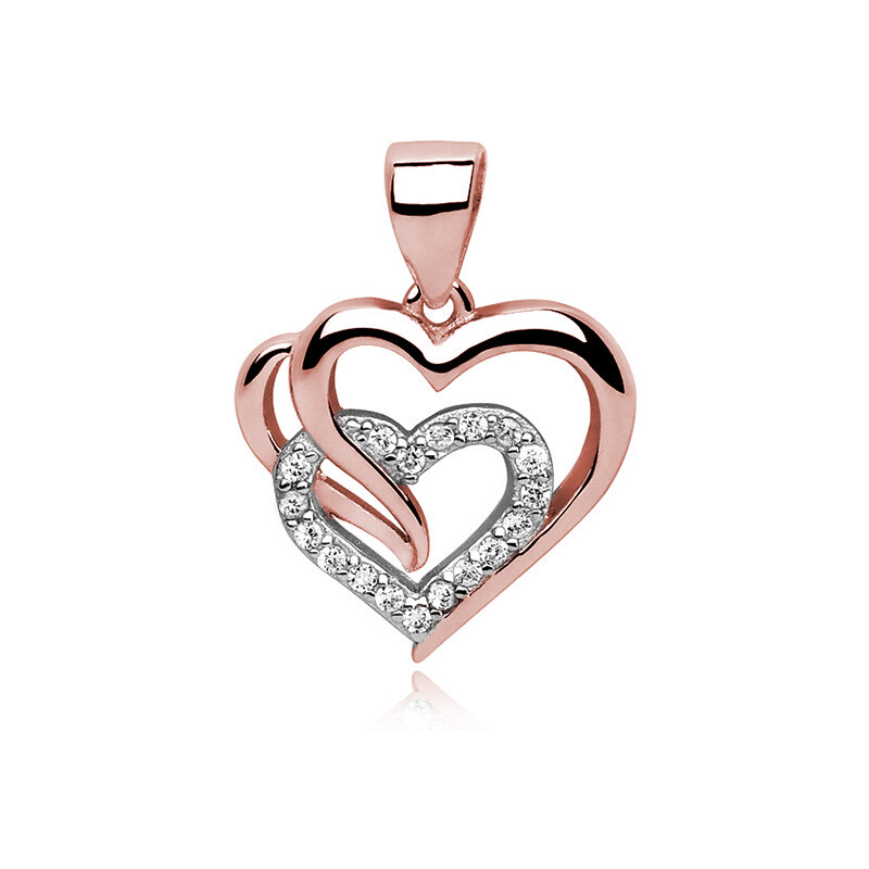 Olivie Strieborný prívesok RUŽOVÉ SPOJENÉ SRDCIA 5661 29917848