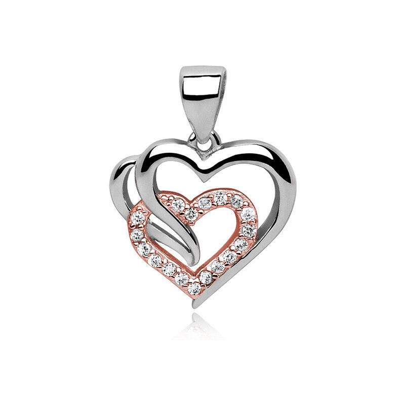 Olivie Strieborný prívesok SPOJENÉ SRDCIA 5662 29917849