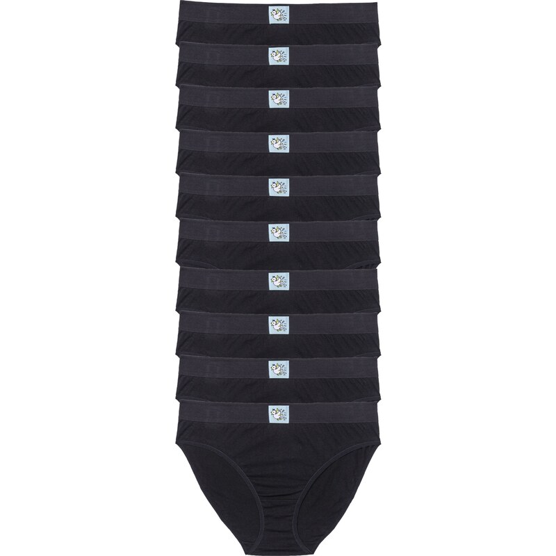 bonprix Nohavičky (10 ks v balení), farba čierna 44742472