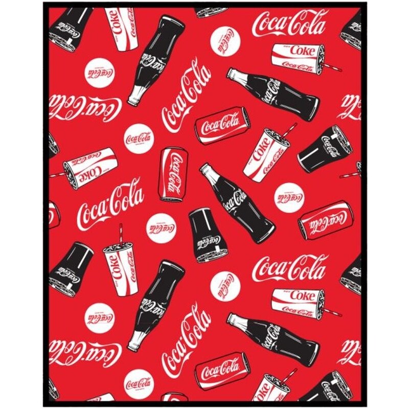 E plus M Fleecová deka Coca-Cola - nano coral 220 gr./m² - 120 x 150 cm