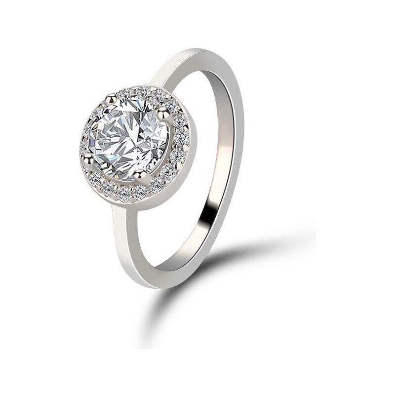 Emporial strieborný rhodiovaný prsteň Klasická elegancia 41502002