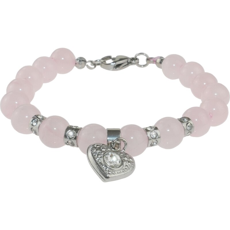 Alexis Marten Náramok z polodrahokamu Ruženín so srdiečkom 66888953