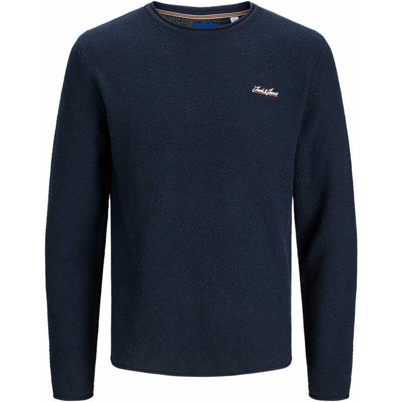 JACK & JONES Sveter Paul Tons tmavomodrá / oranžová / biela 67866890
