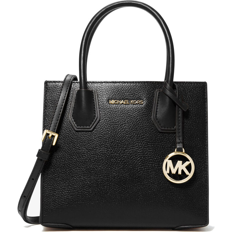 Michael Kors Mercer Medium Pebbled Leather Crossbody Bag Black 30133366