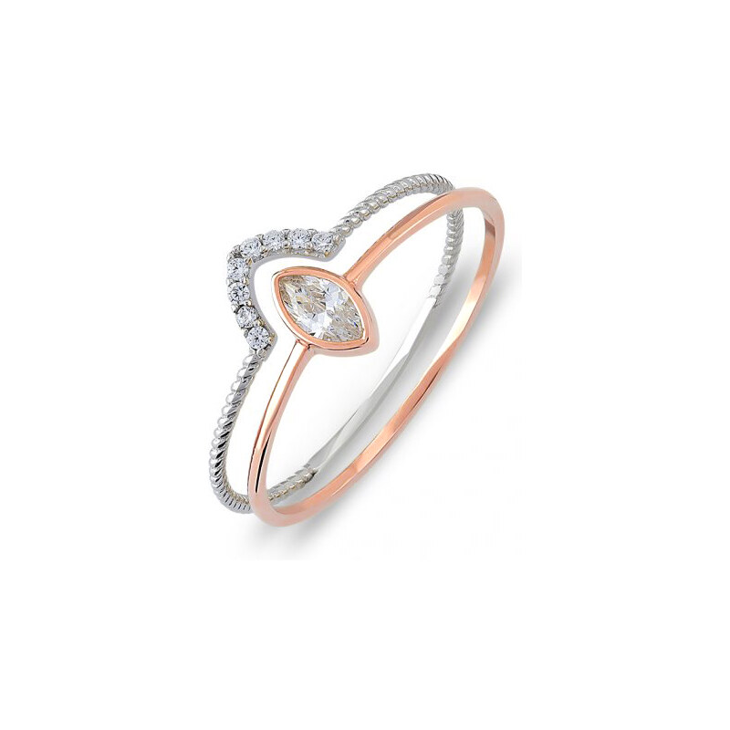 Lillian Vassago Prsteň z ružového zlata so zirkónom LLV06-GR037R 41303365