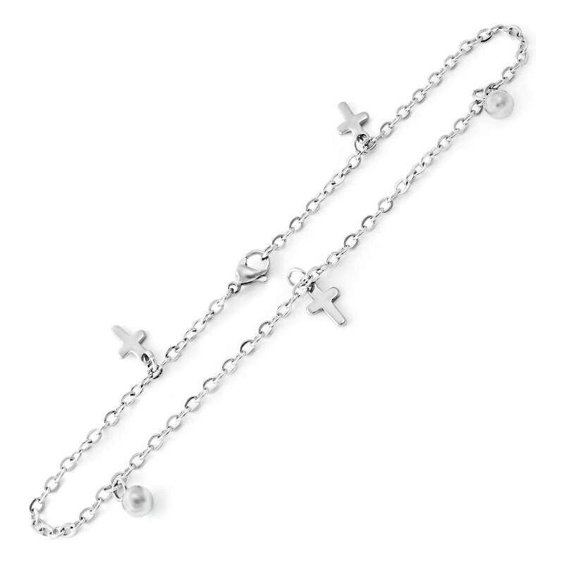 BM Jewellery Dámsky náramok z chirurgickej ocele krížik S11222050 31319079