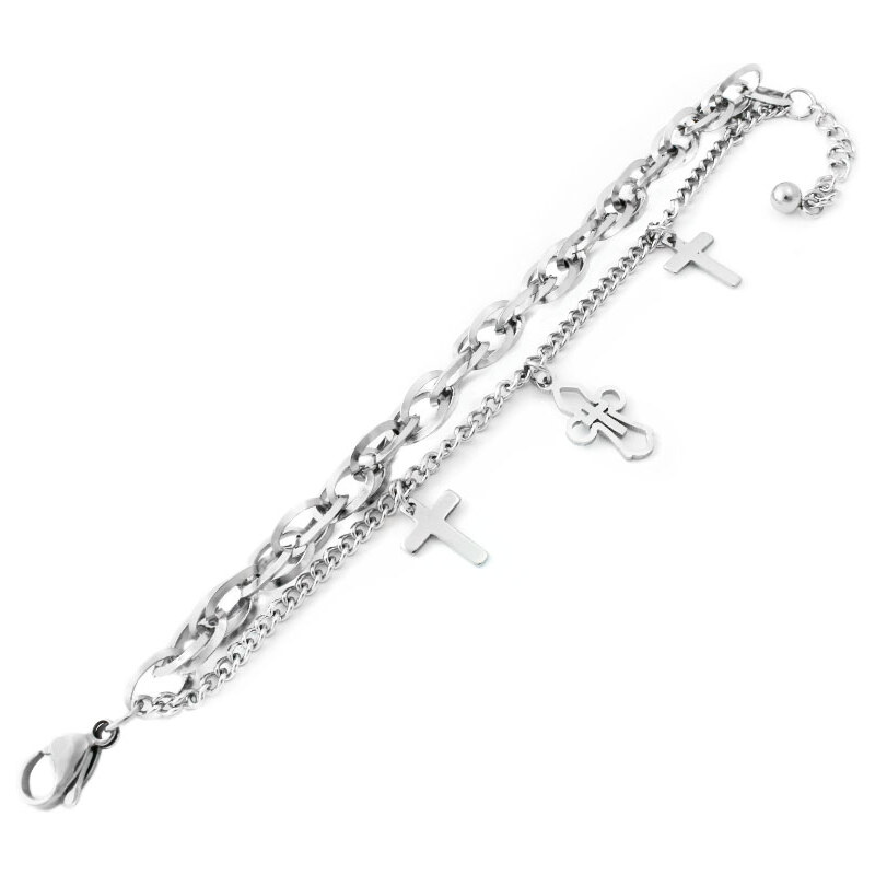 BM Jewellery Dámsky náramok z chirurgickej ocele kríža S11235070 31319091