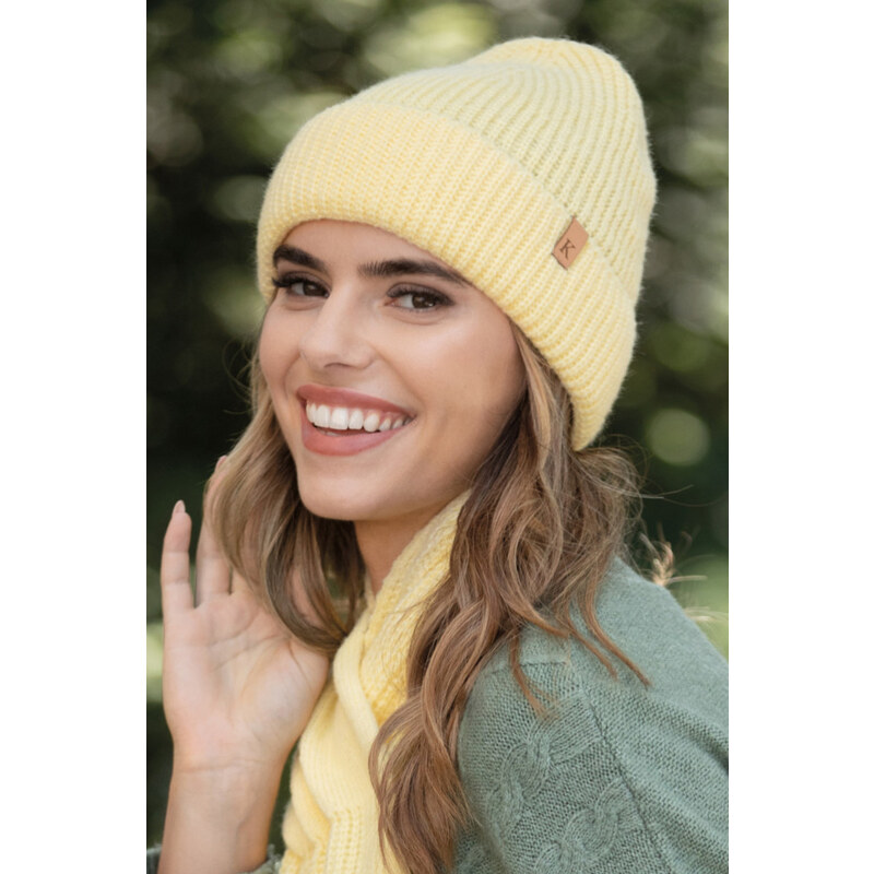 Kamea Žltá dámska čiapka na zimu Chloe, Farba žltá 30171062