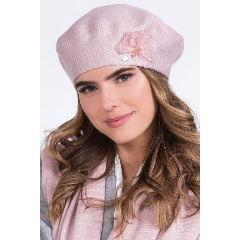 Kamea Ružová elegantná dámska zimná baretka Elza, Farba ružová 30171066