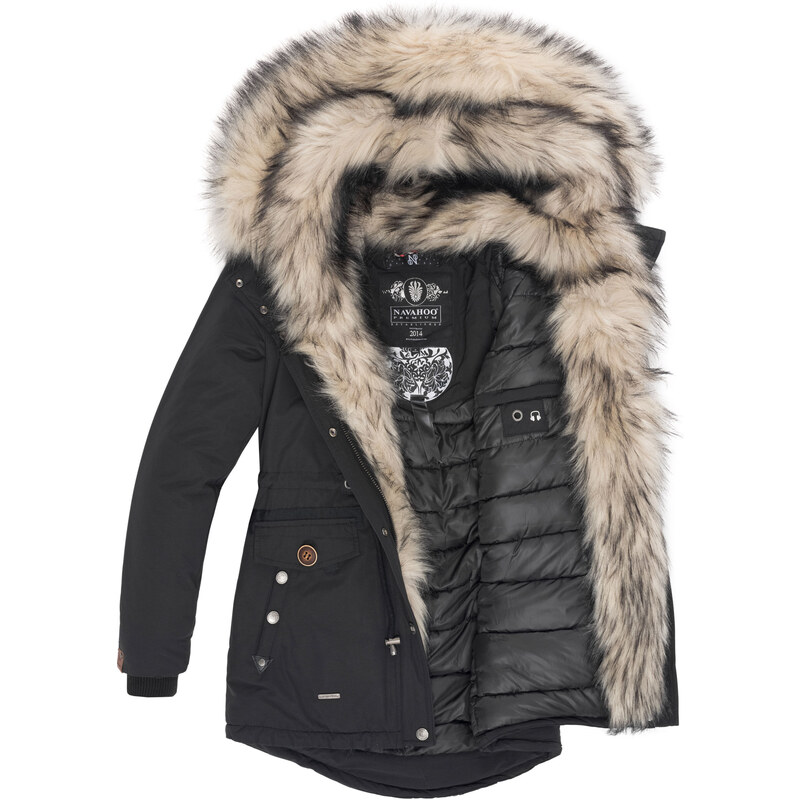 Dámska zimná bunda s kožušinkou Sweety Navahoo - BLACK
