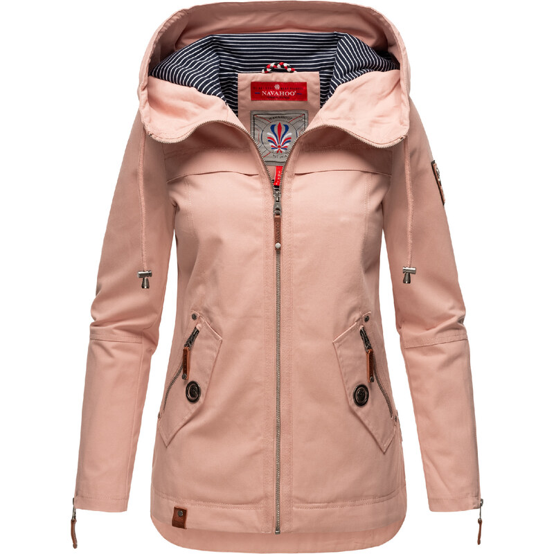 Dámska jarná-jesenná bunda s kapucňou Wekoo Marikoo - LIGHT ROSE