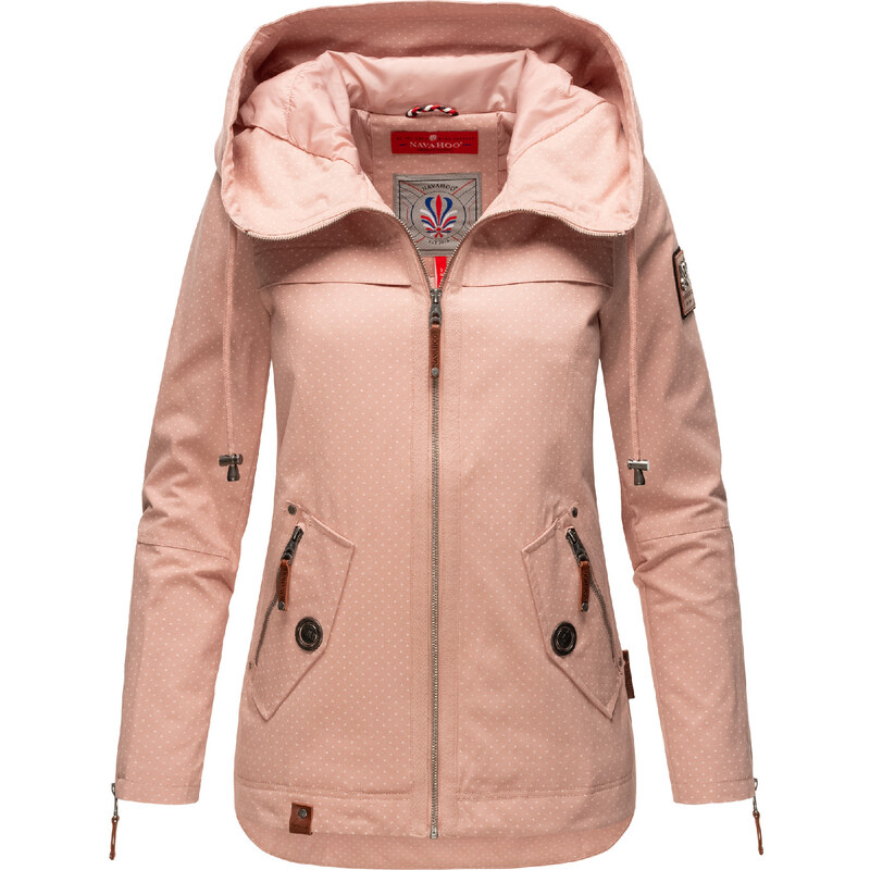 Jarná-jesenná bunda s kapucňou s potlačou Wekoo Marikoo - LIGHT ROSE WP