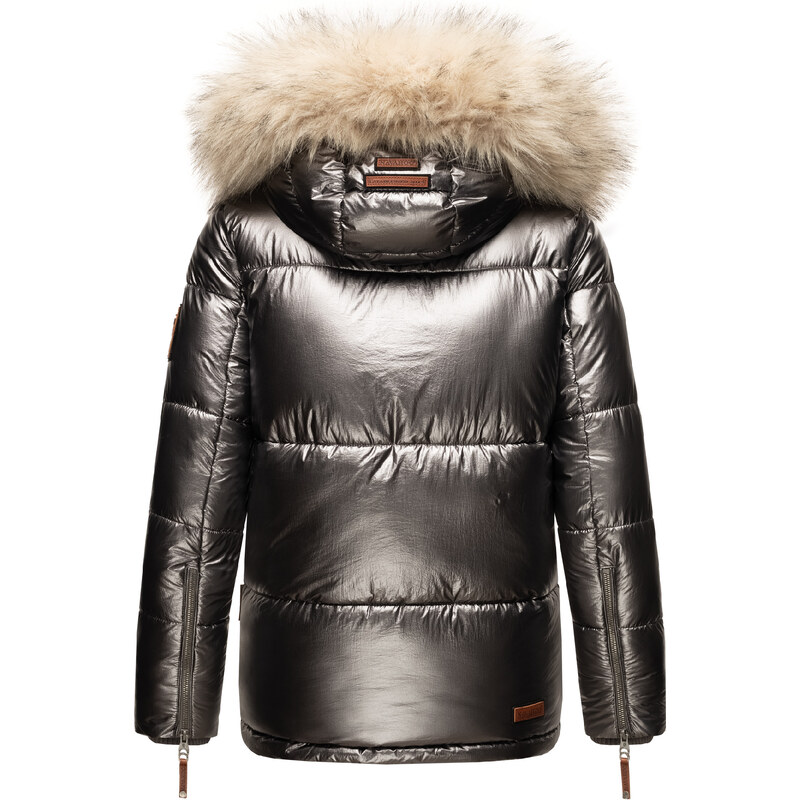 Dámska teplá zimná bunda s kožušinkou Tikunaa Premium Navahoo - ANTRACITE