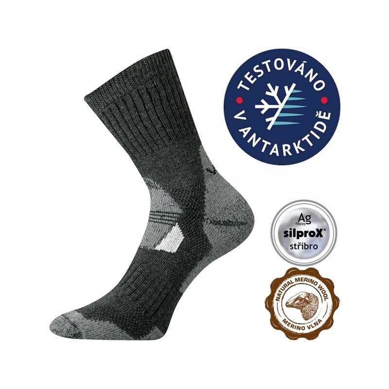 STABIL vlnené merino ponožky VoXX Tm. sivá 43-46 1 pár 44326426