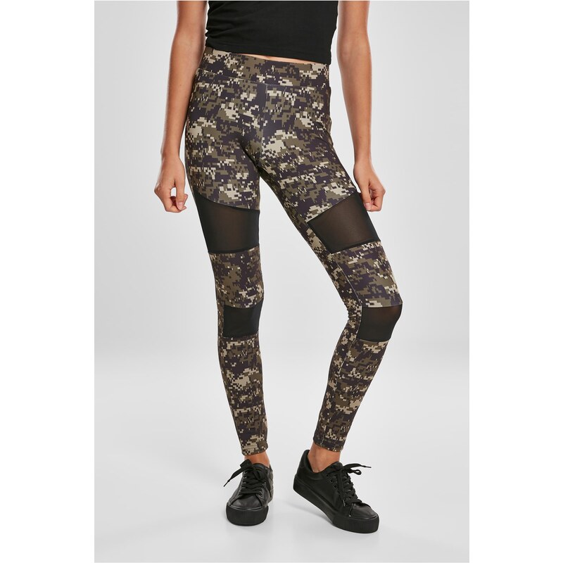 Urban Classics Womens Camo Tech Mesh Leggings Made of Wood Digital 50650026