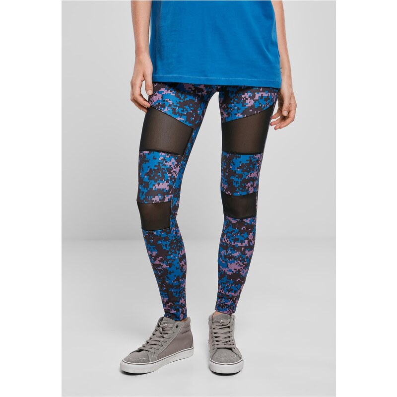 Urban Classics Womens Camo Tech Mesh Leggings, Digital Duskviolet Camo 50656712