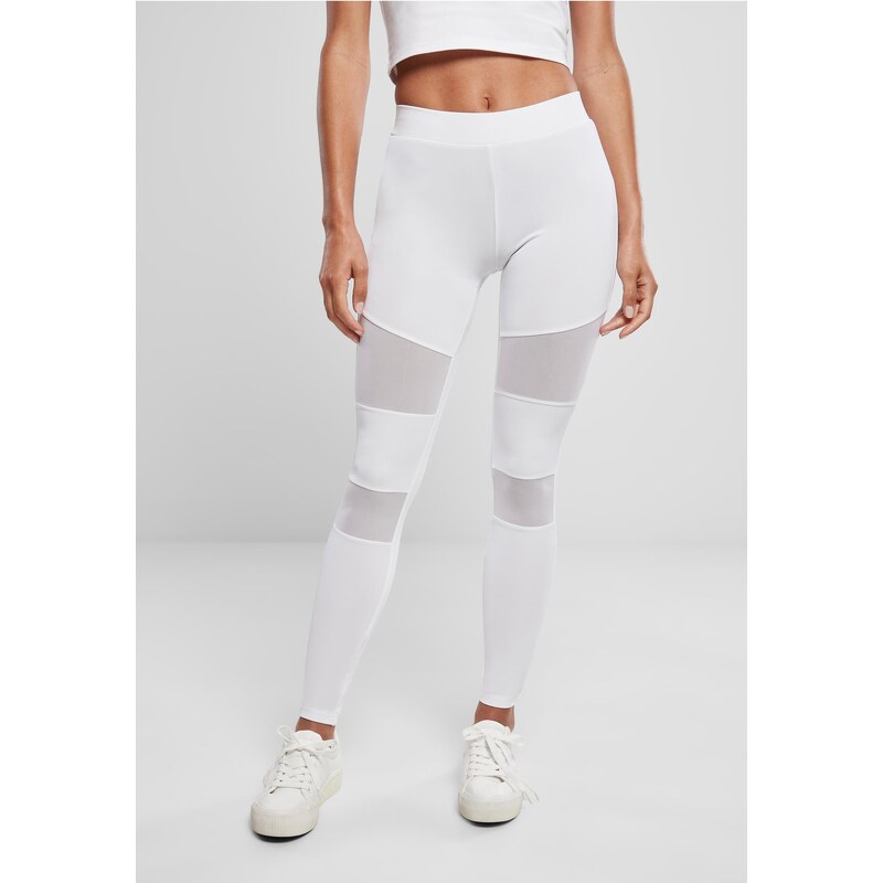 Urban Classics Womens Tech Mesh Leggings in White 58290051